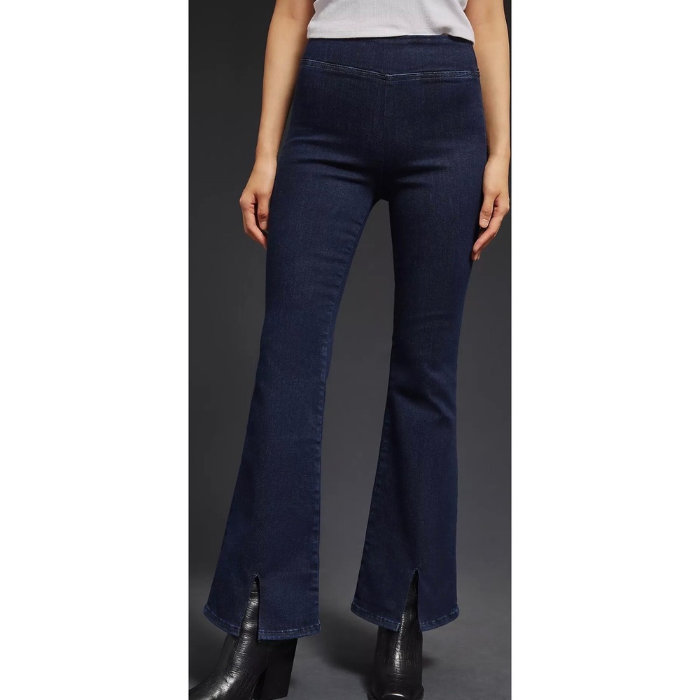 FRAME The Jet Set Flare Jeans Keller Dark Wash Split Hem High Rise Size 2